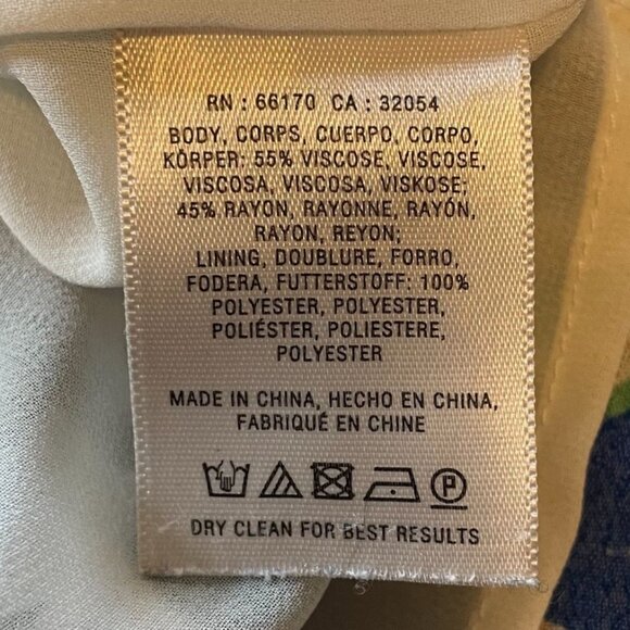 Maeve Blue Green Gold Abstract Pattern V-Neck Cap Sleeve Sheath Dress Size XS - Picture 6 of 6